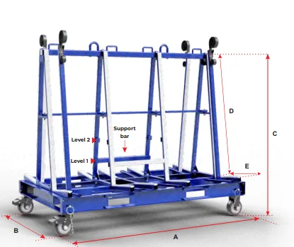 Ausavina One Stop A-Frame Транспортная стойка Тележка для стеклянного гранита и мрамора