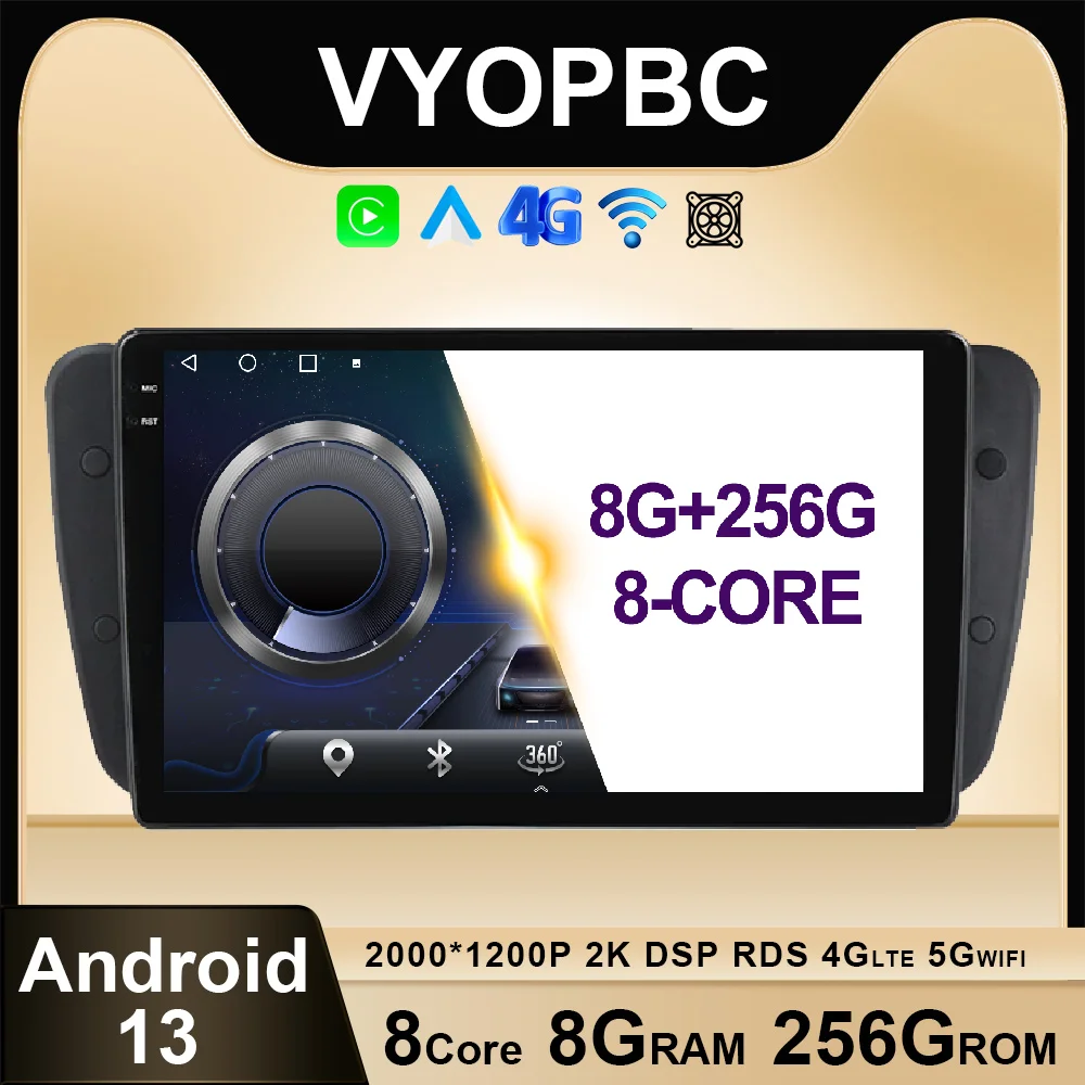 

9 дюймов Android 13 для Seat Ibiza 6j 2009 - 2013 автомобильное радио, беспроводное автомобильное Авторадио Carplay, видео, мультимедийная навигация GPS 4G LTE