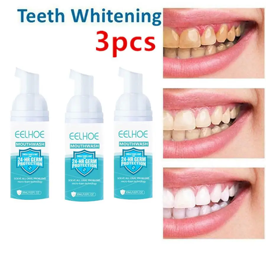 

3X 30ml Mousse Toothpaste Teeth Whitening Mousse Deep Cleaning Foam Toothpaste Removes Teeth Stain Fresh Breath Dental Care Tool