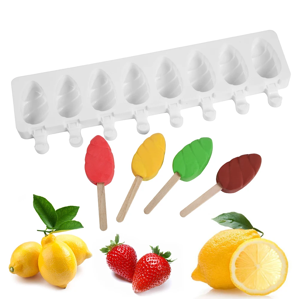 

8-hole water droplet shaped ice cream silicone mold DIY dessert popsicle ice cream mold ice cube making summer party supplies