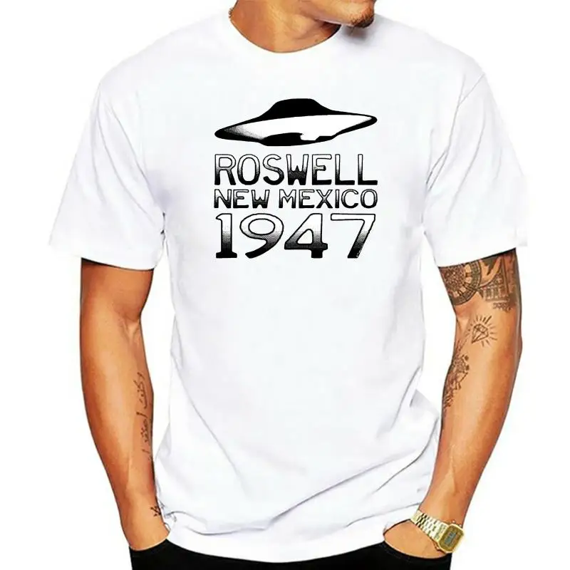 

Мужская летняя футболка Roswell Ufo, стильная футболка большого размера, 1947