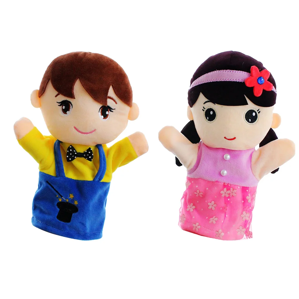 

2pcs Hand Puppet Family Members Puppets Plush Hand Puppets Boy and Girl for Storytelling Teaching Preschool Role Play