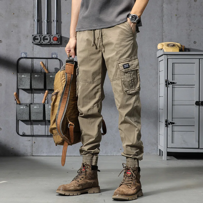 

6 Pockets Cargo Pants Men Korean Fashion Trends Slim Fit Outdoor Clothes Teen Plus Size Hiking Streetwear Bottoms Casual Trouser