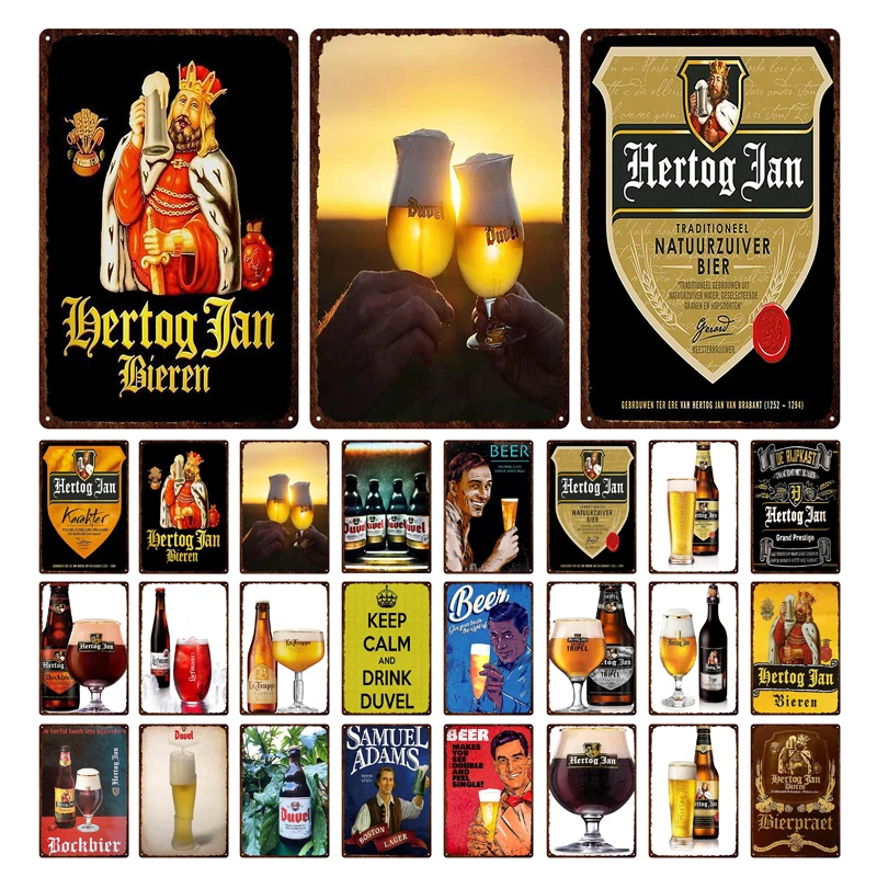 

Famous Beer Brand Pin Up Signs Vintage Rusted Plate Poster Bar Pub Restaurant Wall Decor Art Crafts Metal Tin Sign Retro Plaques