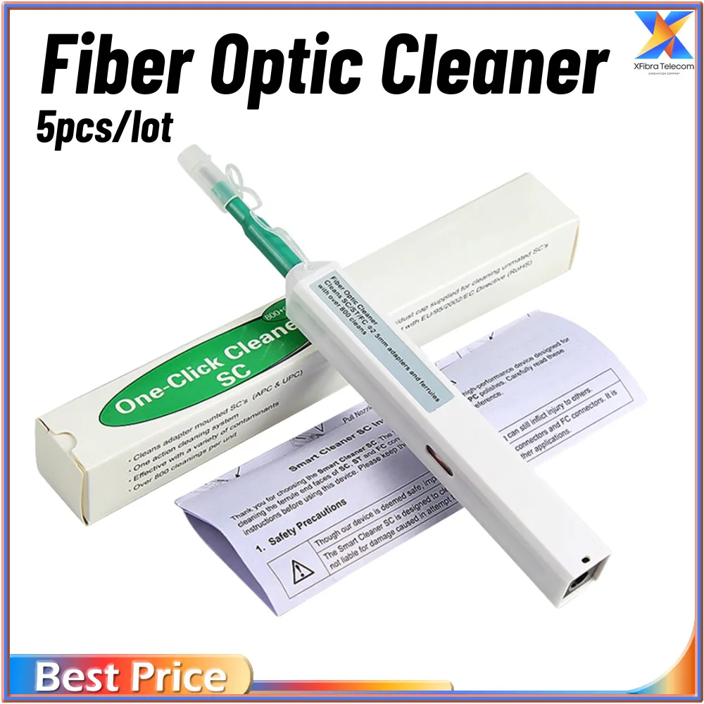5pcs/lot Fiber Optic Cleaner SC One Click Cleaner Fiber Optic Connector Cleaning Tool 2.5mm Universal Connector
