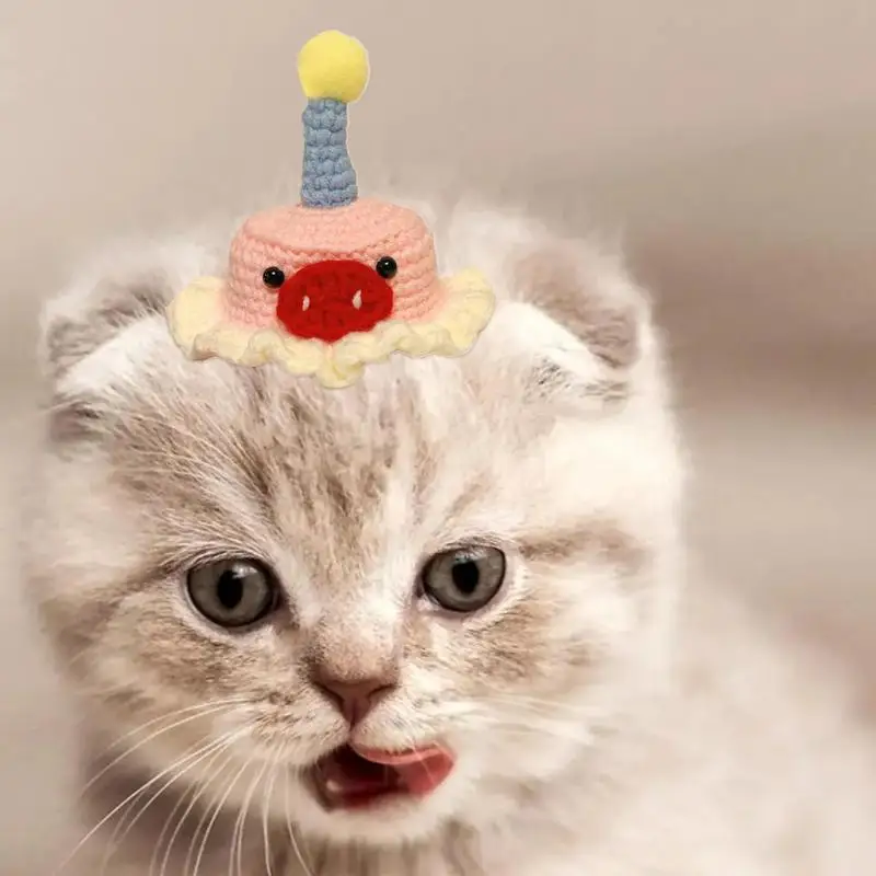 Вязаная крючком шапка для собаки очаровательная вязаная домашних животных кошек