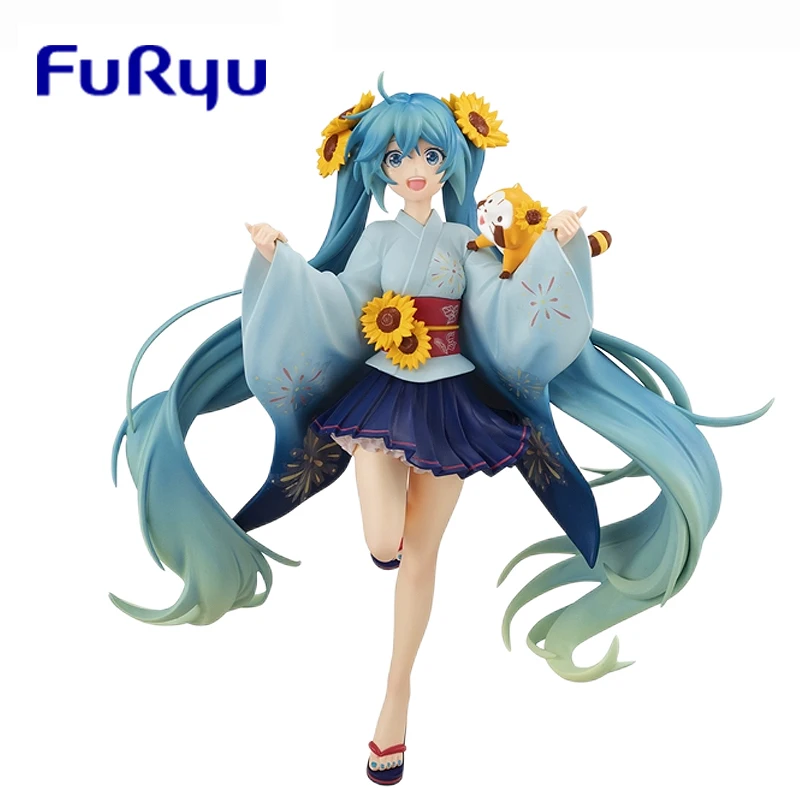 

In Stock FuRyu Vocaloid Hatsune Miku Summer Festival 17CM Brand New Original Anime Figur Action Figures Collection Model Toys