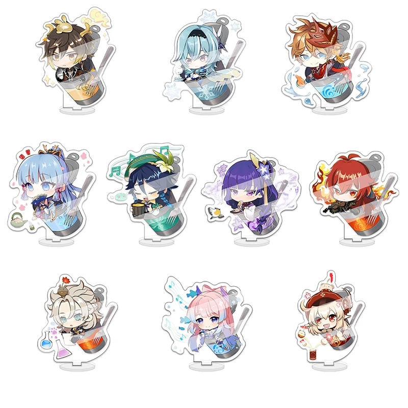 

Экшн-фигурки Genshin Impact, строительные фигурки Genshin Raiden Shogun Kokomi, настольный декор «сделай сам», стоячий знак, коллекционный орнамент