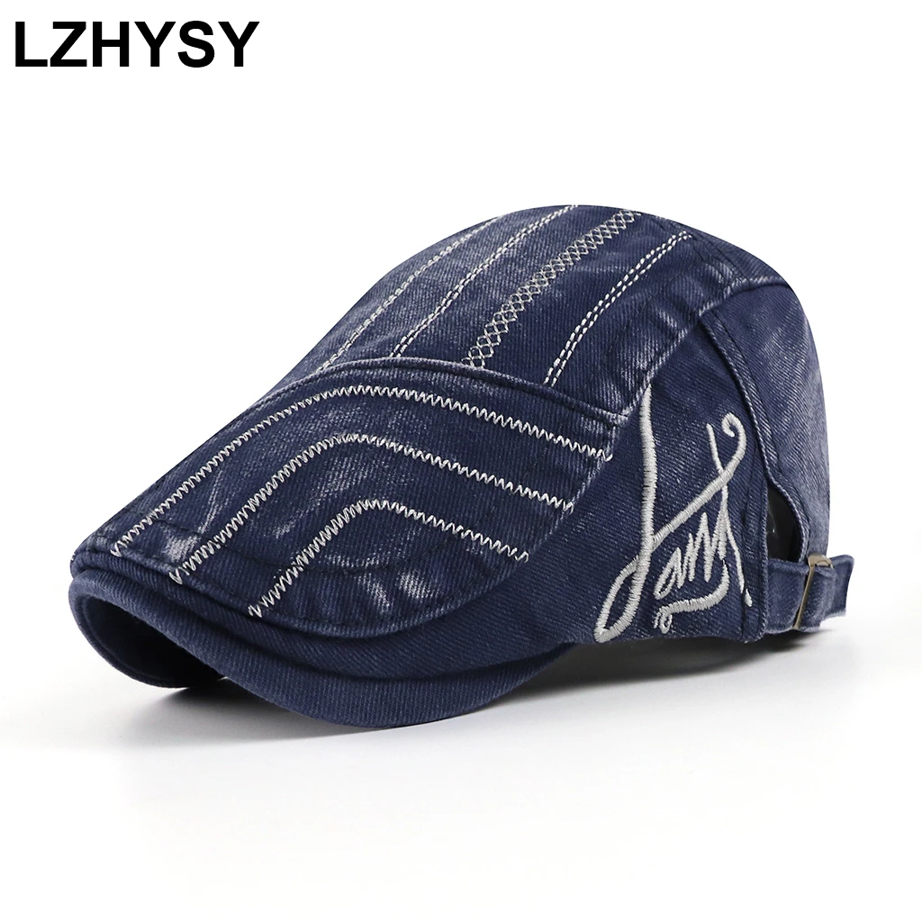 

LZHYSY Washed Cotton Newsboy Hats Casual Boinas Gatsby Caps Autumn Winter Men Cap Classic Duckbill Visor Berets Hats For Women
