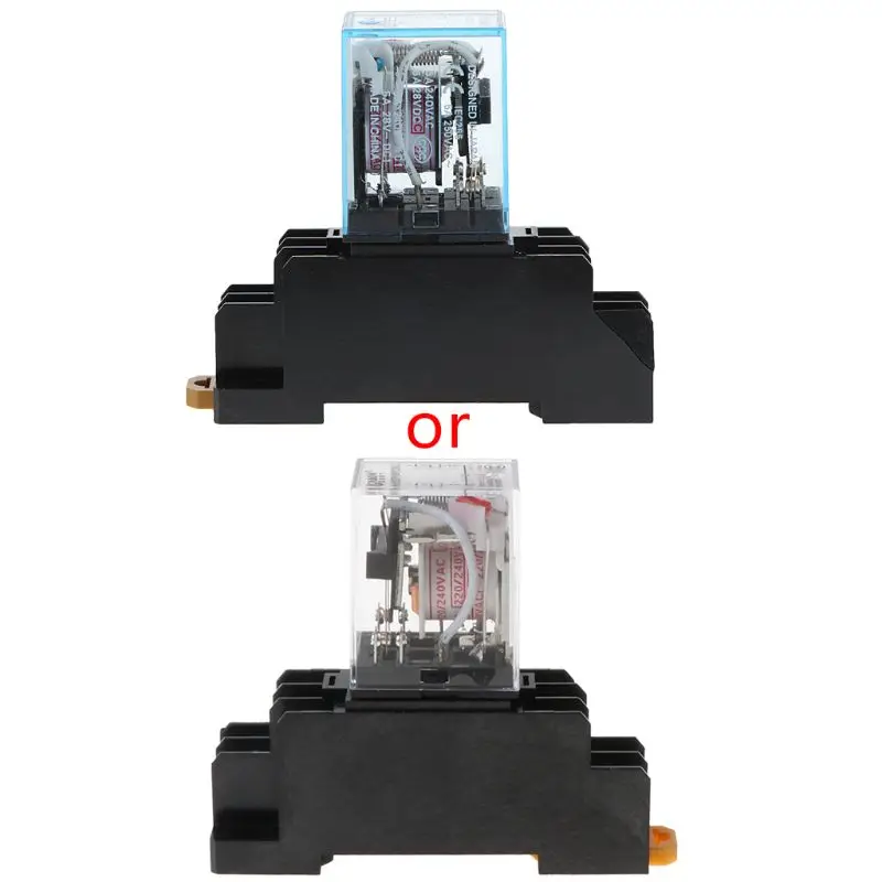 

8-контактное реле мощности Бобина ДПДТ МИ2НДЖ переменного тока 220/240 В переменного тока ПИФ08А МИ2НДЖ с основанием