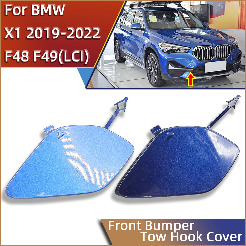 

For BMW X1 F48 F49 LCI 2019 2020 2021 2022 Auto Front Bumper Towing Hook Cover Painted Towing EyeTrim Shell Hauling Cap Housing