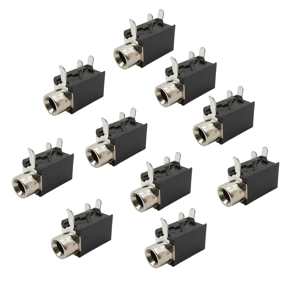 20Pcs Black DIP-3 PCB Mount 3.5 mm Jack PJ316 3Pin Female Headphone Socket Audio Video Cable Terminal Wire Connector 3.5mm - купить по