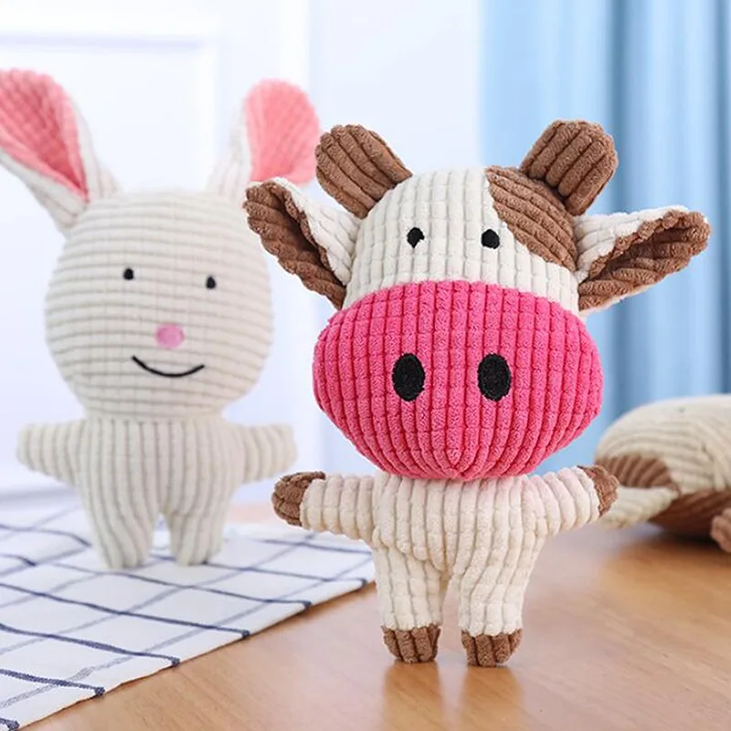 

Dog Toys For Small Large Dogs Animal Shape Plush Pet Puppy Squeaky Chew Bite Resistant Toy Pets Accessories Supplies