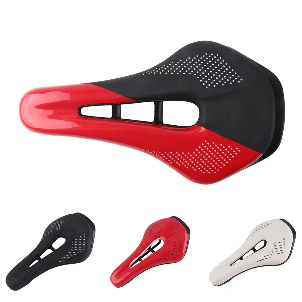 Ажурное дышащее велосипедное седло EC90 удобное для горного велосипеда кожаное -
