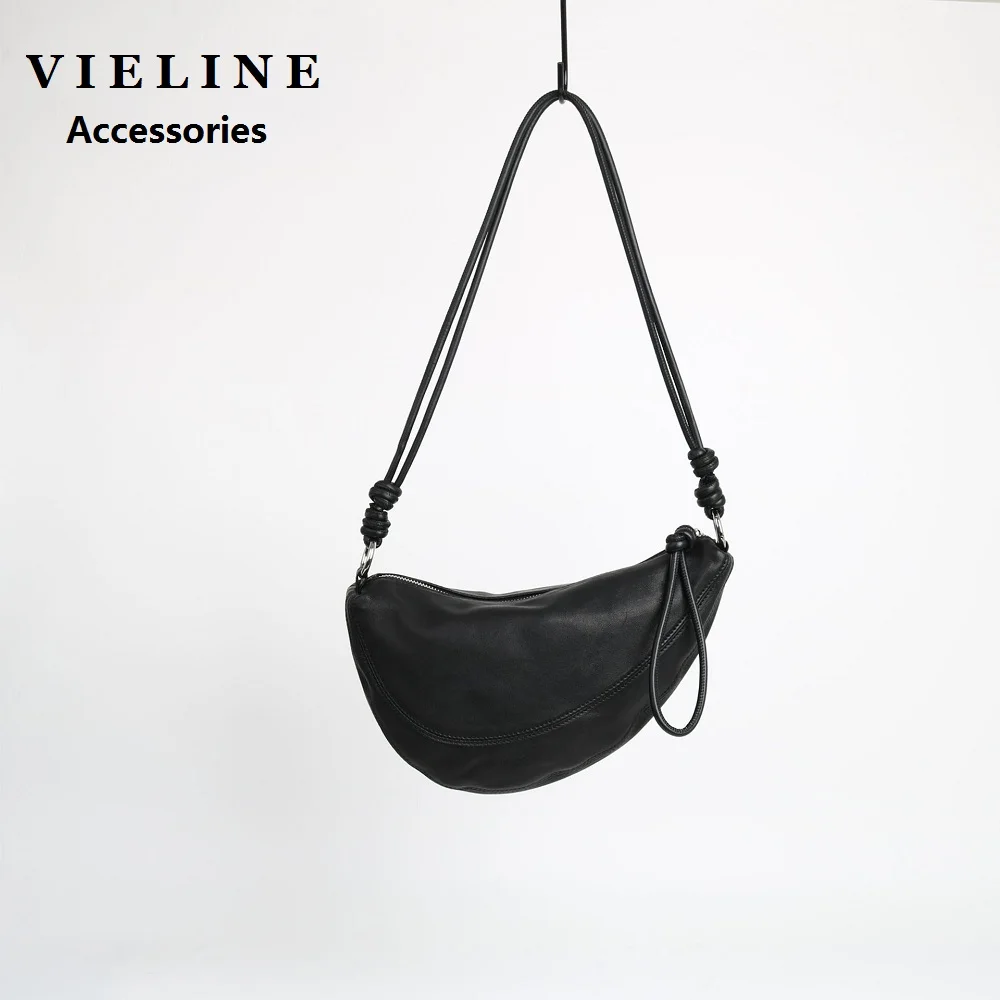 VIELINE 2024 новая женская сумка Хобо из овечьей кожи простая повседневная для