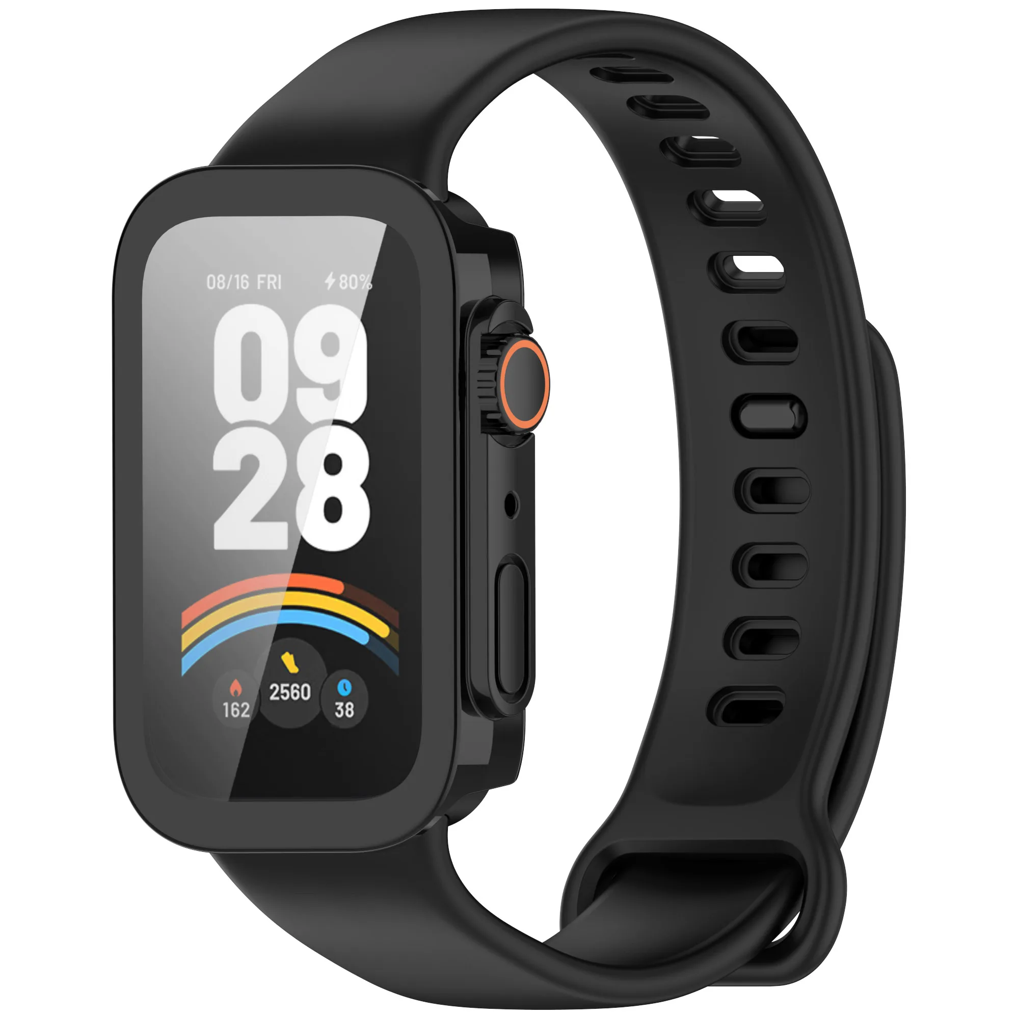 Фото Стекло + чехол для Xiaomi mi Band 9, активные аксессуары, универсальный обновленный бампер для ПК, защитная пленка для экрана Redmi Band 3, чехол №2