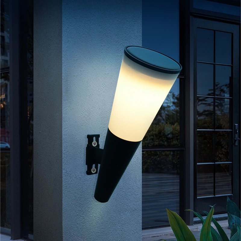 

IP65 Waterproof LED Solar Light For Garden Decoration Art Torch Design Solar Powered Wall Lamp Sconce Patio Yard Path Lights