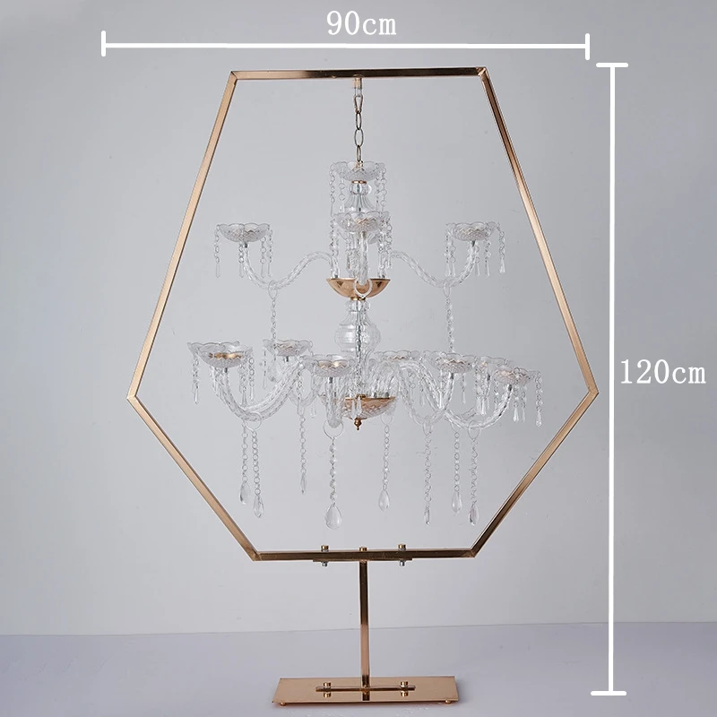 

2pcs/lot Metal Candlestick Acrylic Candle Holders Wedding Table Centerpieces Flower Stands Vases Road Lead Party Decoration