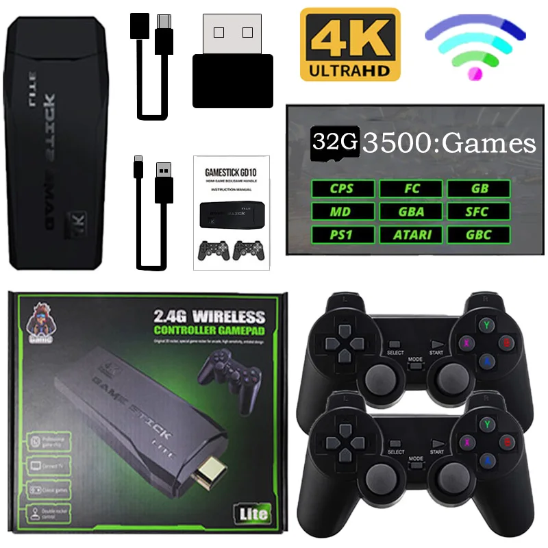 

Консоль для видеоигр, 3500 дюйма, 32 ГБ, 4K HD, 2,4 ГГц