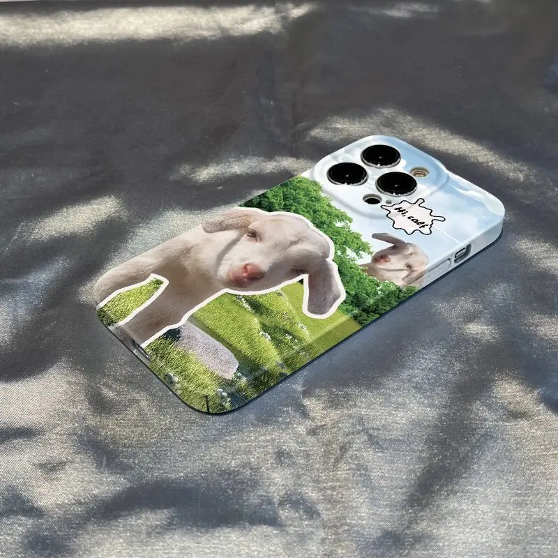 

DMAWMJ Lovely sheep phone case for iphone 11 14 pro max 13 12 shockproof shell silicone cover for iphone 8 plus 7 se2 xr xsmax x