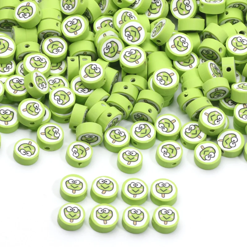 Бусины из полимерной глины для браслетов и ножных 9 мм 20 шт.