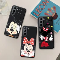 cute mickey minnie mouse phone case for samsung galaxy s22 s21 ultra s20 fe s9 plus s10 5g lite 2020 silicone soft cover