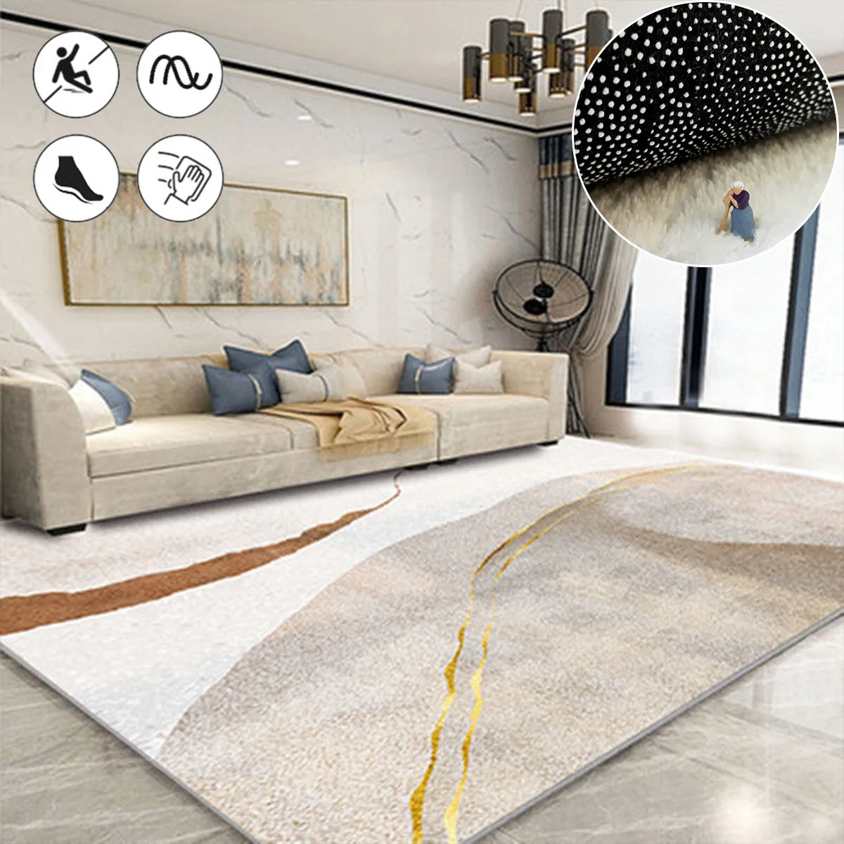 

Simple Carpets for Living Room Decoration Home Corridor Balcony Soft Rugs for Bedroom Carpet Non-slip Entrance Door Mat Area Rug