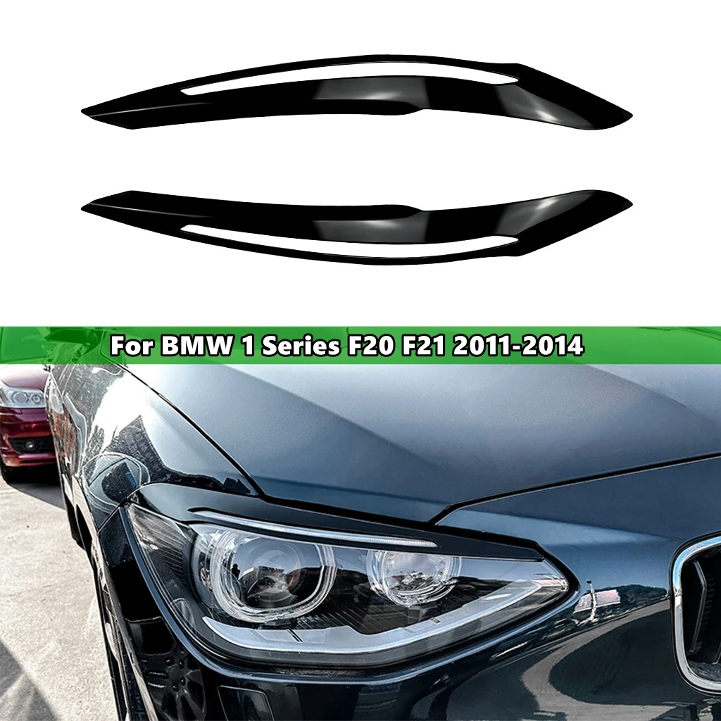 

1 пара черных автомобильных фар, веко для бровей, отделка крышки для BMW 1 серии F20 F21 2011-2014, автомобильные наклейки, веки, отделка крышки