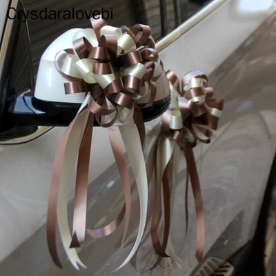 

50pcs 14 Colors Lovely Baby Shower Big Pull Bow Ribbon Wedding Birthday Party Decor Gift Packing Car door Decor Flower Ribbons