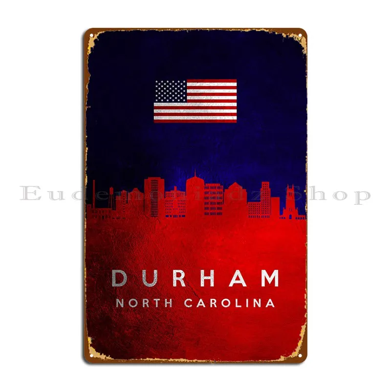 

Металлический знак Durham Северная Каролина, домашний дизайн, таблички, украшение, жестяной знак, плакат