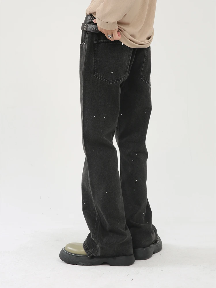 Street Clothing Men's Fashion New Pattern Retro Entertainment Black Jeans Loose Temperament Multi -function Pants Baggy Jeans