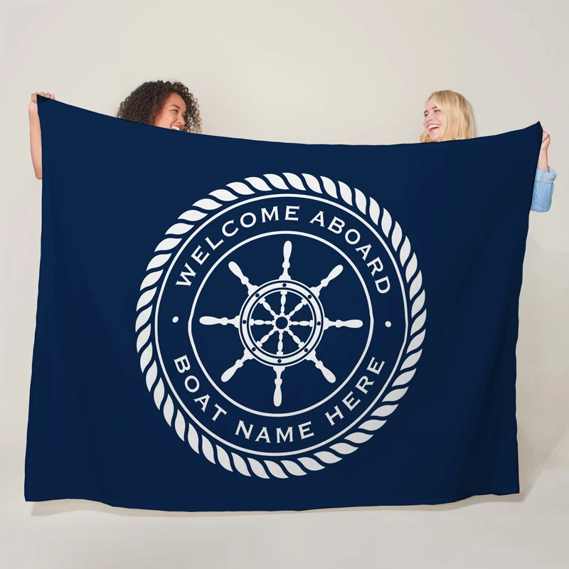 

Персонализированное флисовое одеяло с якорем