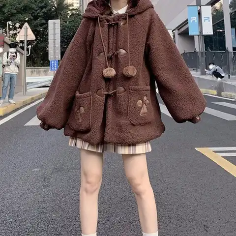 Deeptown Kawaii Women Hoodies Cute Lolita Japanese Style Sweet Harajuku Oversized Preppy Sweatshirts Embroidery Soft Girl JK