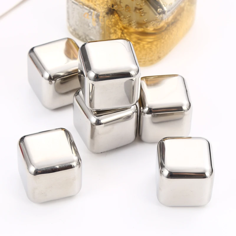 

Wine Chillers Metal Ice Cube - 4/6/8/12 PCS Stainless Steel Whiskey Stones Drinking Gifts Set for Men Dad Husband
