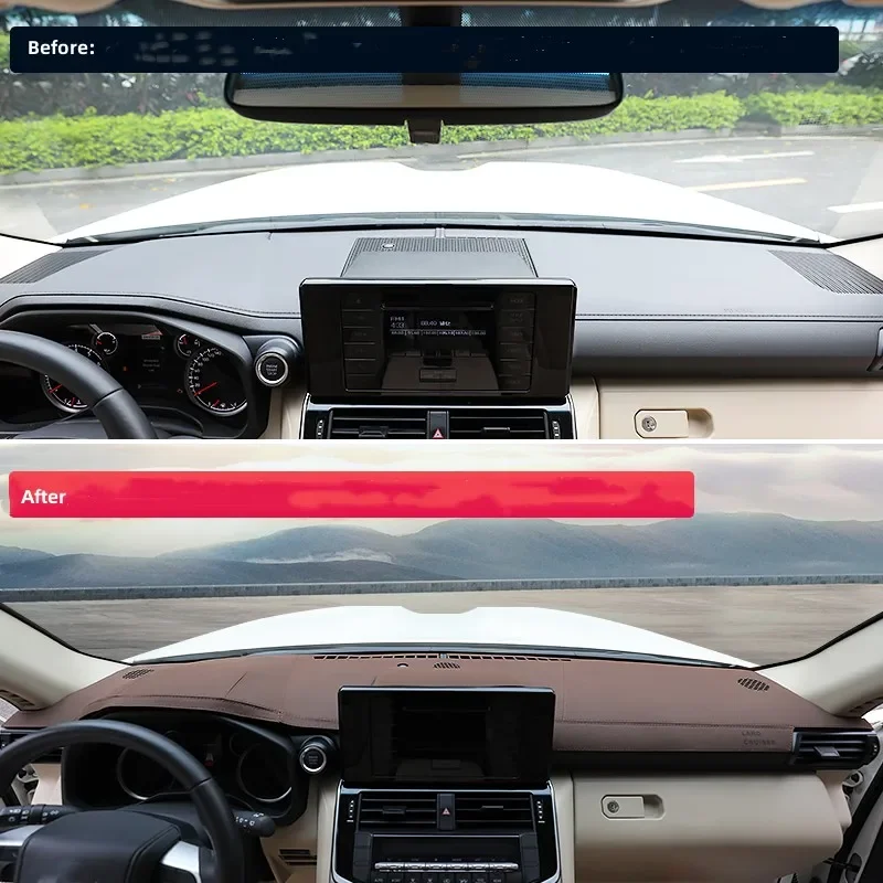 Чехол для приборной панели автомобиля Toyota Land Cruiser LC300 2022 2023 Матовый кожаный