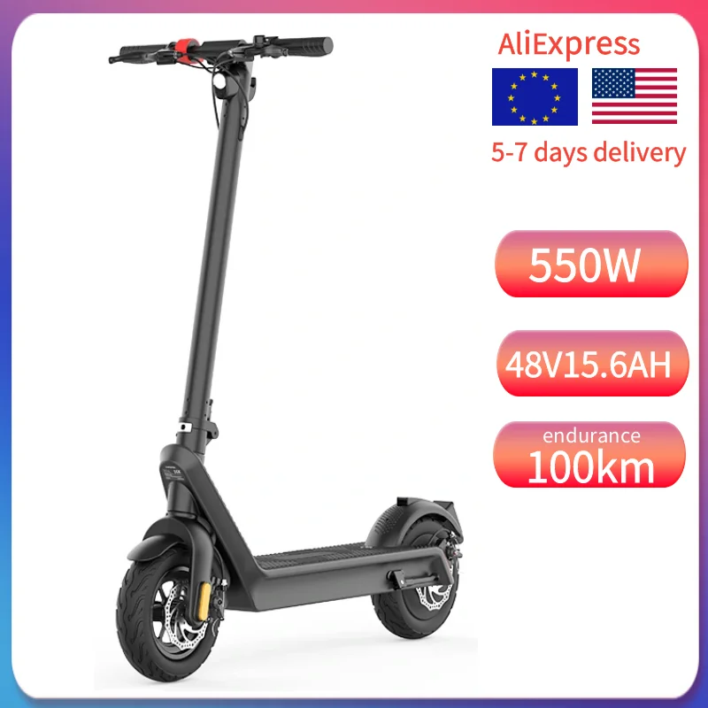 

Electric Scooter For Adults 36V 500W Max Range 100KM Folding Kick Scooters 10 Inch Road Tires