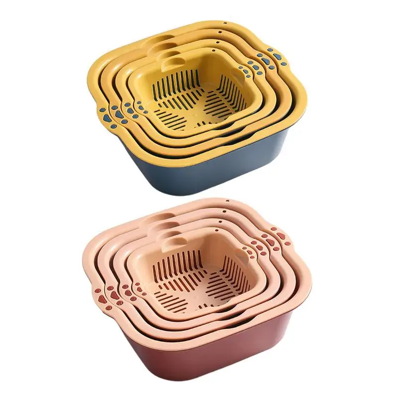 

Portable Food Strainers Colander Strainer Foldable Collapsible Drainer Fruit Vegetable Washing BasketKitchen Storage Gadgets