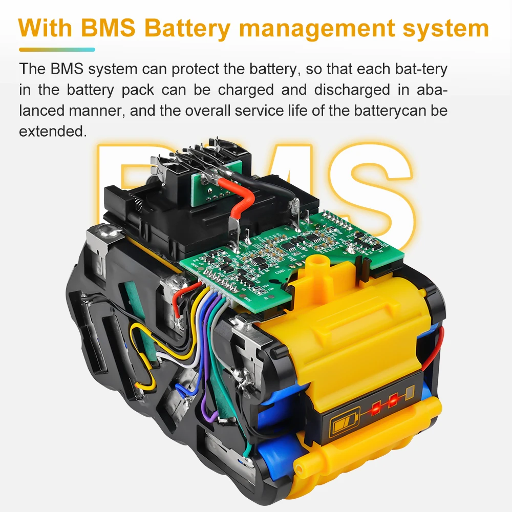 Фото Литий-ионный аккумулятор Waitley 20V 60V 9.0Ah для электроинструментов DEWALT FlexVolt, замена литиевых батарей DCB609 DCB606 18V/54V №3