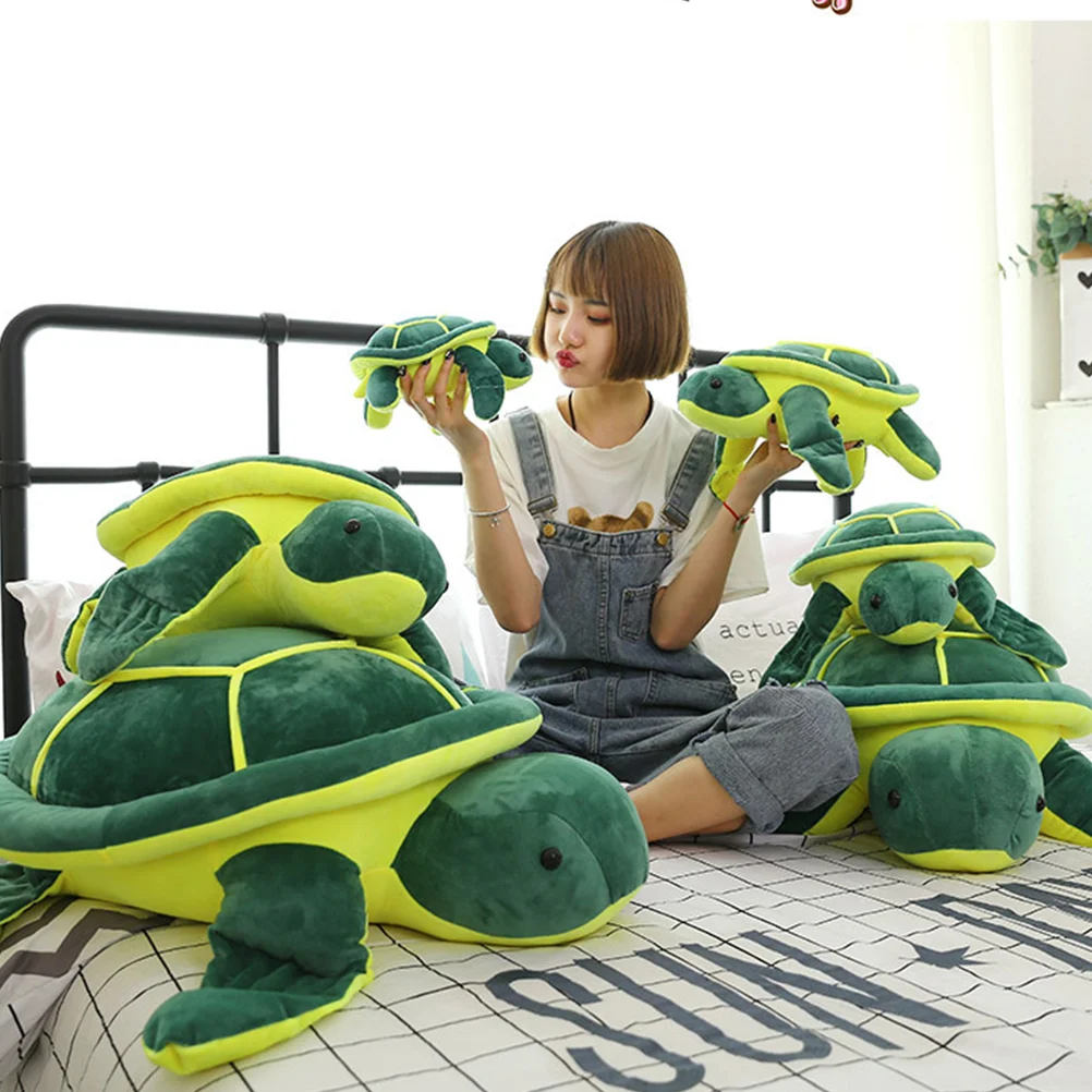 

1Pc Cartoon Stuffed Animal Plaything Stuffed Turtle Cotton 25cm (Green)