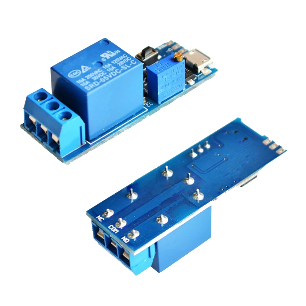 

5V-30V Micro USB Adjustable Power Relay Module Delay Relay Timer Control Module Trigger Delay Switch with button Switch