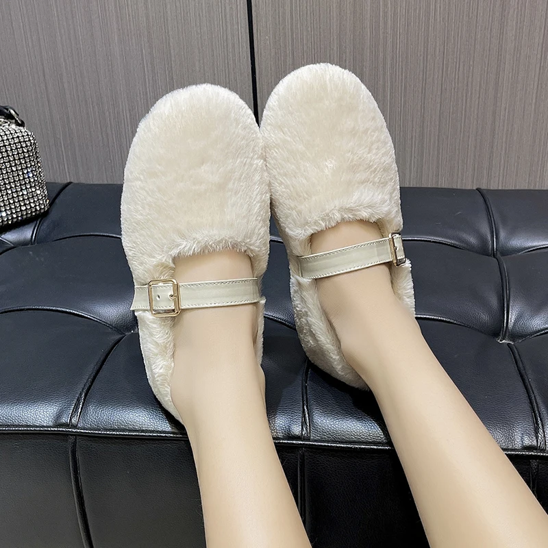 Warm Cotton Shoes For Girls 2022 Winter New Pearl Children Shoes Baby Plush Velvet Soft Bottom Baby Toddler Casual Shoe Out Wear