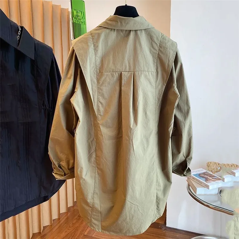 Блузка женская демисезонная со складками Модный повседневный топ свободного