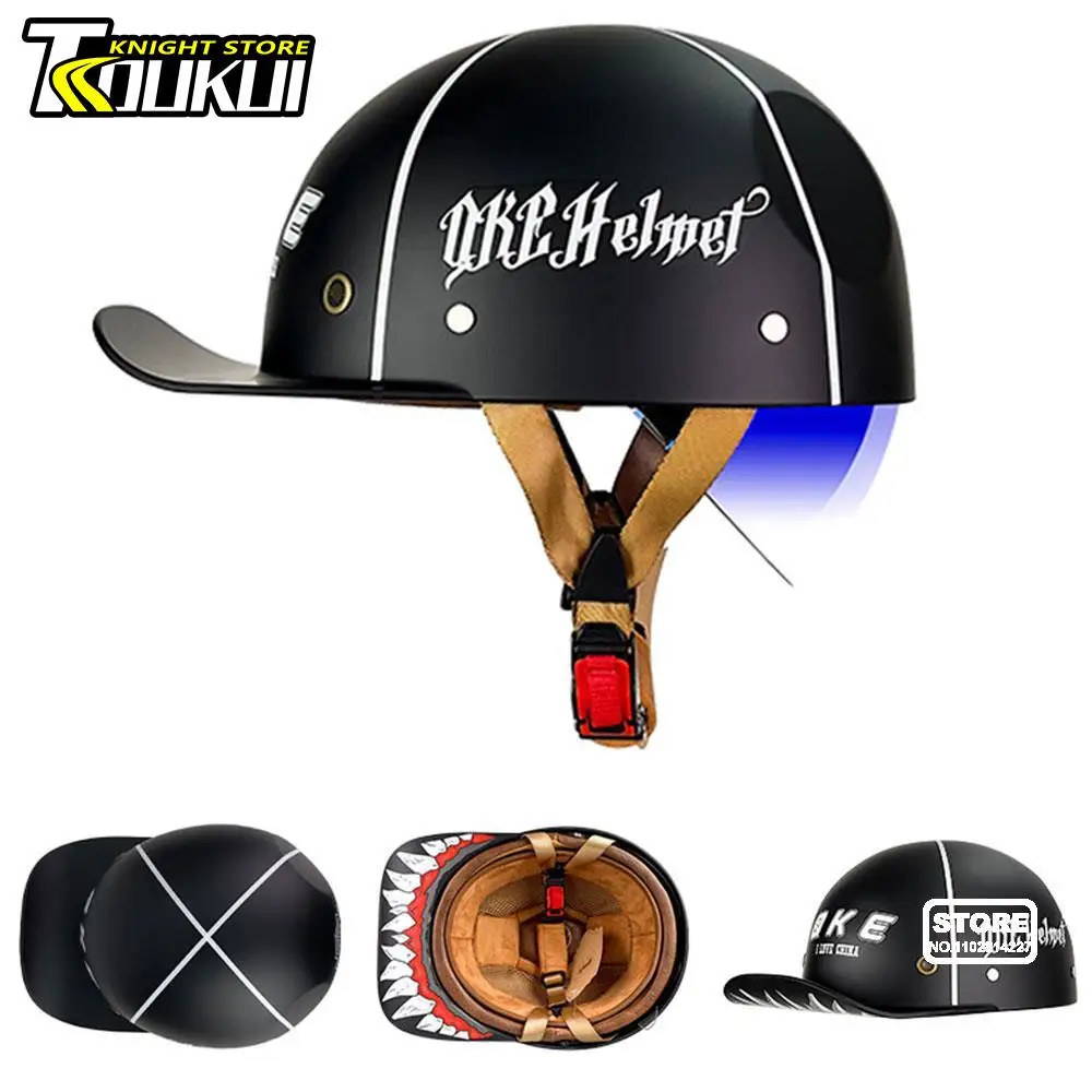 

Retro Helmet Motorcycle Equipment DOT Certification Moto Helmet Capacete De Moto Half Helmet Baseball Cap Men Women Casque