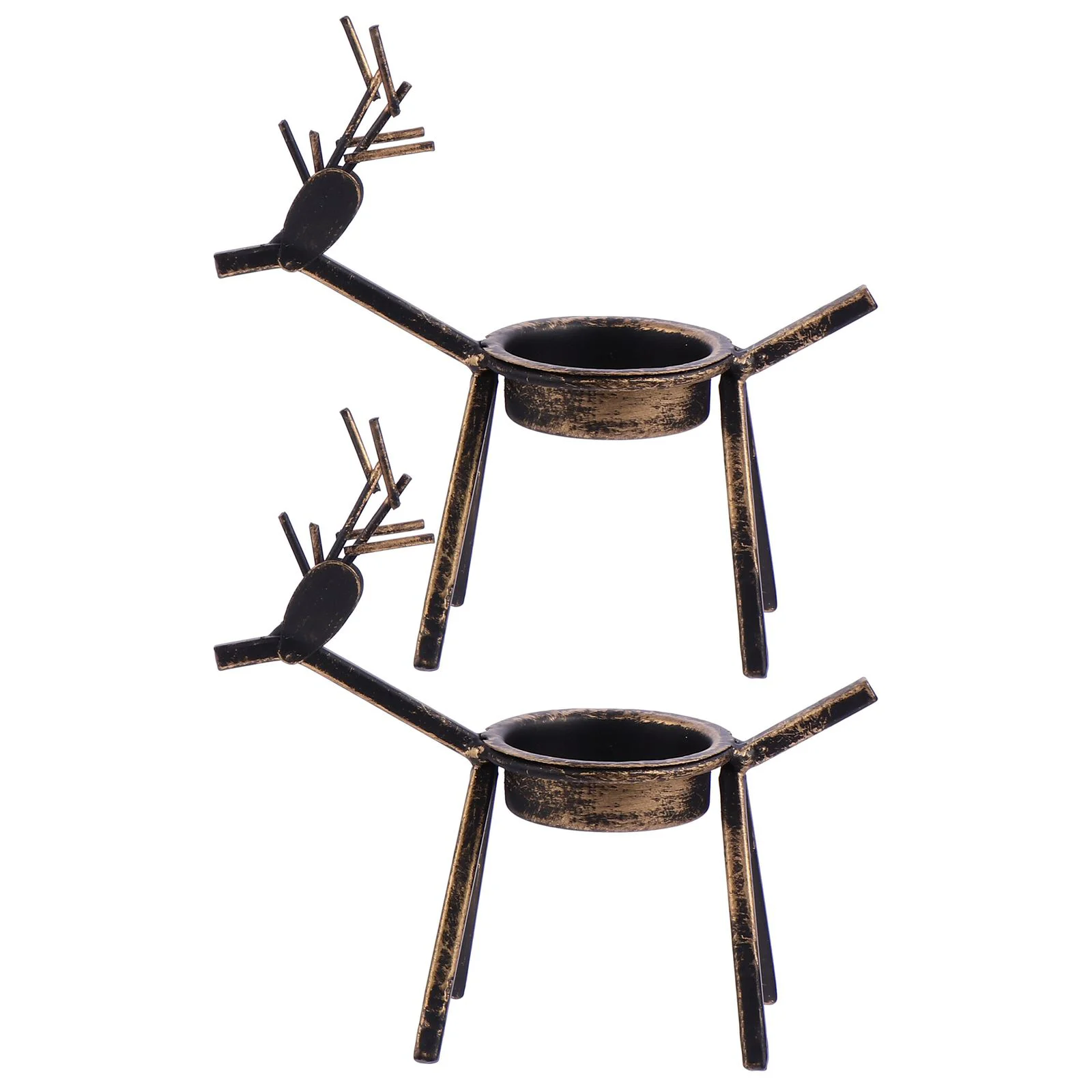

2pcs Reindeer Tealight Holders Christmas Holders Stand Votive Holders for Xmas Holiday Wedding Party Decor