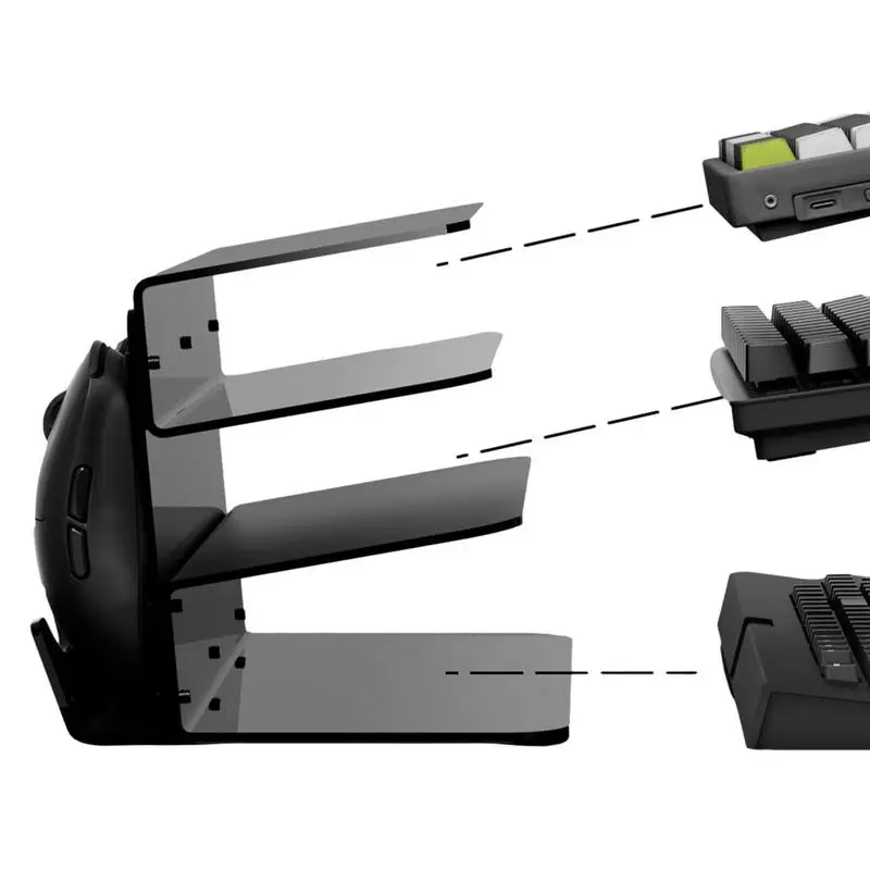 

Transparent Acrylic Keyboards Stand 3 Tier Keyboard Shelf Stand Keyboard Organizer With Smooth Surfaces For Study Room