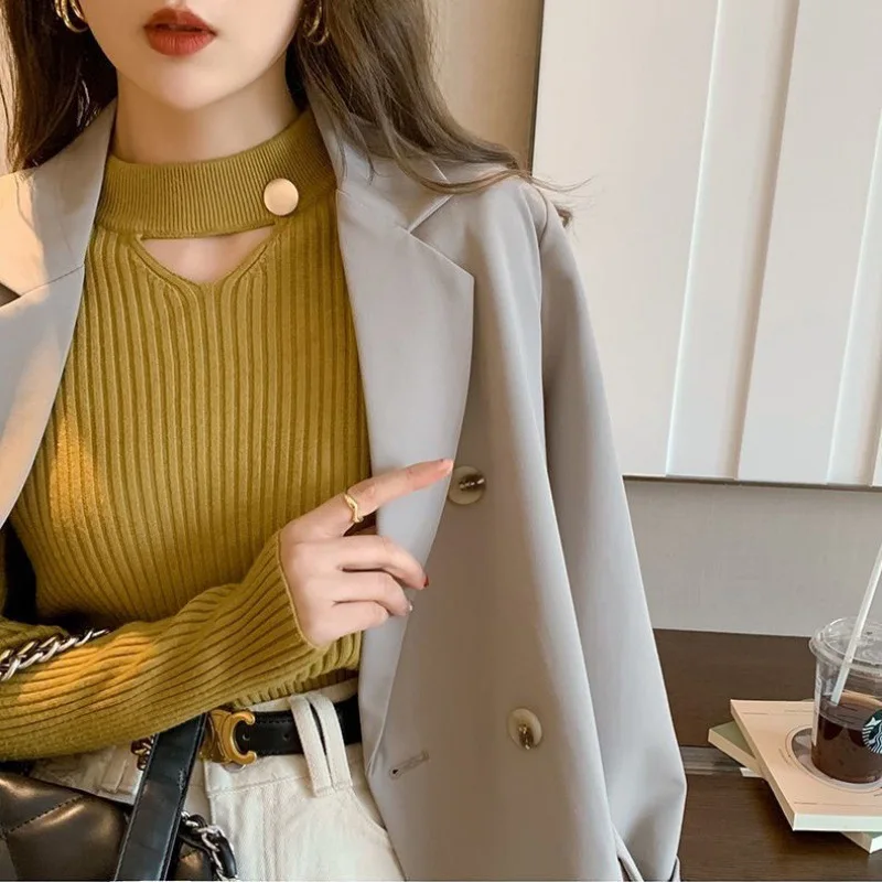 Корейская версия свитер с подвеской на шею женский интерьер новый дизайн нишевый