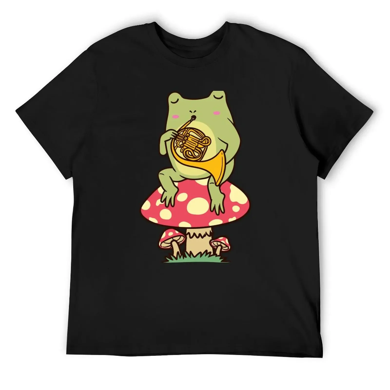 Футболка Frog On Mushroom French Horn Player Hornist кавайная одежда блузка дизайнерские рубашки