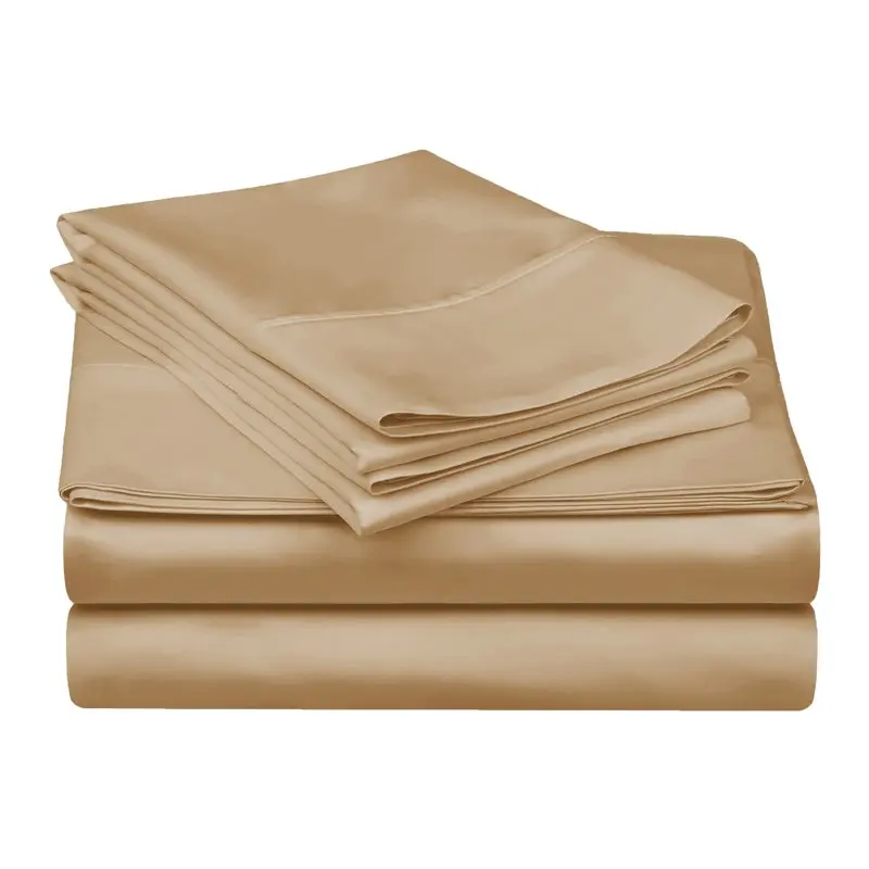 

4-Piece Modern Tan 300 Thread Count Egyptian Cotton Sheet Set, Queen