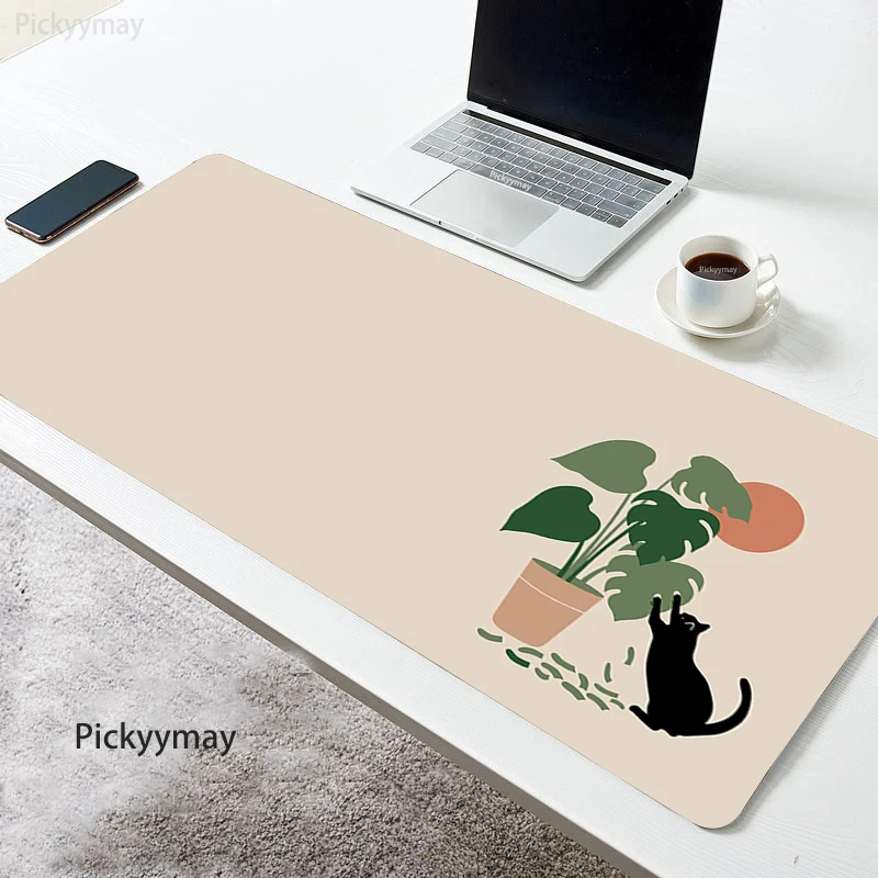 Grand tapis de souris avec plantes Kawaii  400x900  tapis de bureau en caoutchouc  pour ordinateur