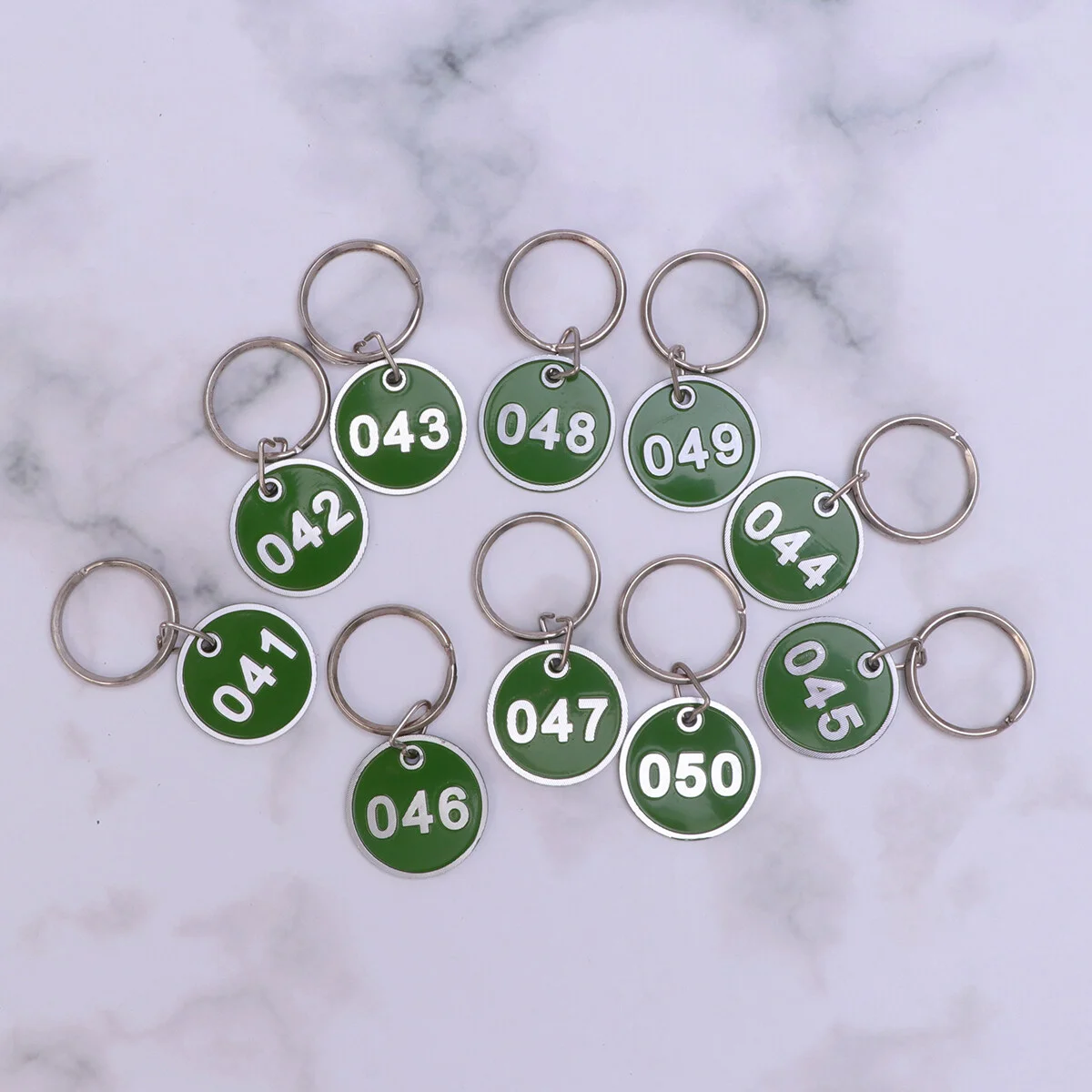 

50Pcs Aluminium Alloy Storage Tags Metal Numbers Plates Luggage ID Tags Key Ring Labels (Number 1-50)